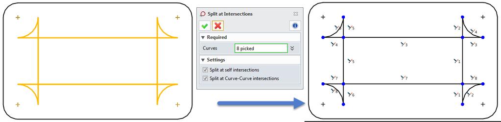 7. Sketch ribbon toolbar->edit Curve-> When the curves with fillet is offset with a greater distance than the fillet s radius, the bowties will be automatically dreated.