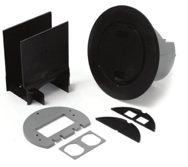 Recessed Service Floor Boxes 68R Recessed Covers (cont d) Cover kit includes: Cover assembly Receptacle mounting plate Duplex receptacle insert 2-port keystone data plate