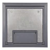 Recessed Service Floor Boxes Nonmetallic Covers for 665 Series Floor Boxes 5/32 in. Steel Top Plate on Lid. Carpet or Tile can be glued to Top Plate 9 in. 7-7/8 in.
