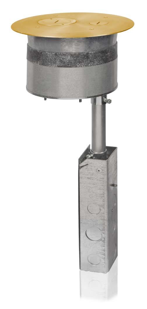 Power and/or communication connections: 3/ in., 1-1/ in. or 2 in. threaded hubs Core drill size: 6 in.