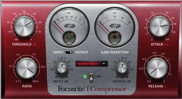 Scarlett Plug-in Suite Modules Compressor The Scarlett Compressor is modelled on the legendary Focusrite hardware devices, with individually tuned optos to help create the sound of vintage 1960s