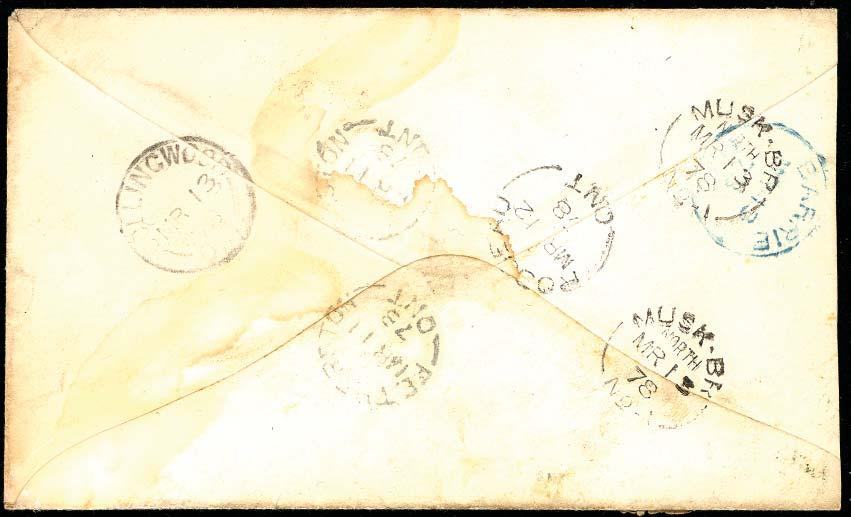 1887) to Ireland Island, BERMUDA paying 2c UPU postcard rate.