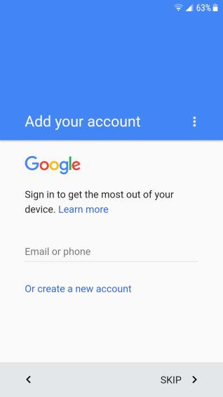 A "Google services" screen will be displayed. Turn off all items and tap NEXT. 7.
