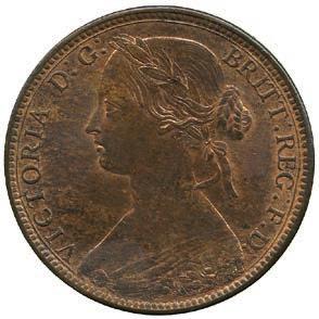 100-150 219 Victoria, Bronze Halfpenny, 1861, laureate bun head