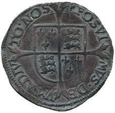 300-400 136 Edward VI, Silver Penny, third period, base issue (1551), York mint, Tudor