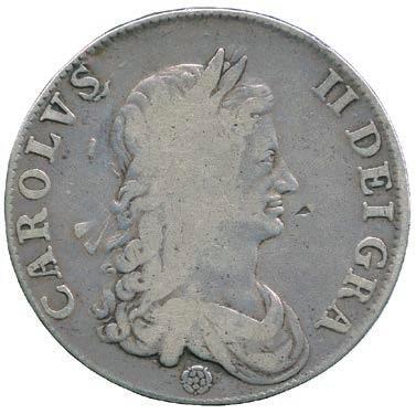 156 Charles II (1660-1685), Silver Crown, 1662, first laureate and draped bust right, rose below