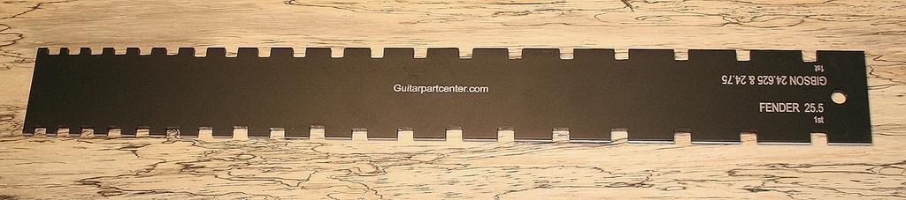Notched Straight Edges Here is the perfect tool! A straight edge notched out for fret clearence to check & adjust the straightness of the neck.. Will work with strings on or off the guitar!
