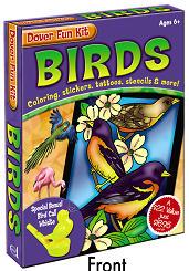 Fifty Favorite Birds Coloring Book 4 stained glass coloring sheets 57 colorful stickers 20