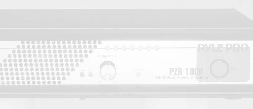 FEATURES AND CONTROLS FRONT PANEL, PZR600 Power On/Off Channel 1 and Channel 2 Output Level Controls Lets you adjust the sound levels for each channel.