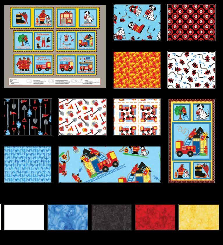 5 Alarm Fire Quilt 2 Finished Quilt Size: 58 x 67 Fabrics in the 5 Alarm Fire Collection almatians - lue 8846-70 Fire ept.