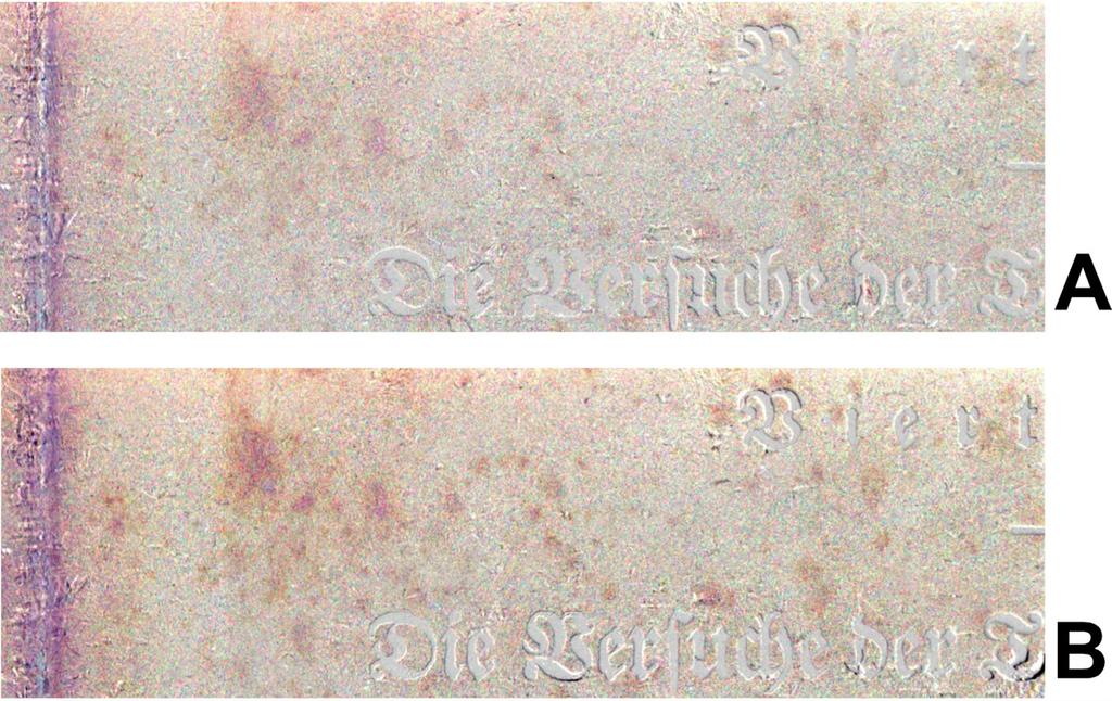 124 The Book and Paper Group Annual 29 (2010) shows three ROIs that were manually marked on the 500 nm spectral image of the R5 recording, covering small areas of ink, paper substrate and foxing,