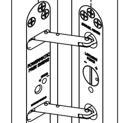 To achieve a maximum opening angle of 105º the centre of the closer must be no more than 35mm from the pivot point of the hinge. Fig.