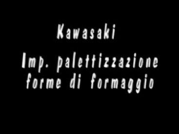 Palletizing of cheese forms video using Kawasaki