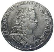 Grand Duchy of Tuscany, Cosimo III de' Medici (1670-1723) for Livorno, 1/2 Tollero 1683 1/2 Tollero Duke Cosimo III de' Medici Undefined Year of Issue: 1683 Weight (g): 13.39 Diameter (mm): 37.