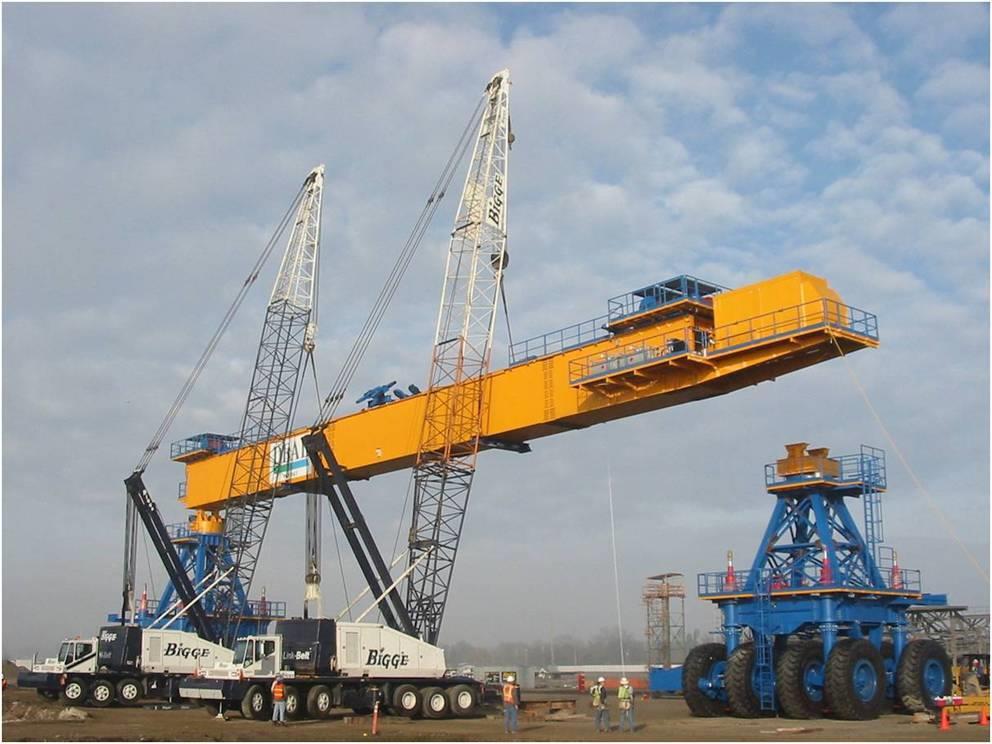TWO CRANES LIFTING WHERE THE