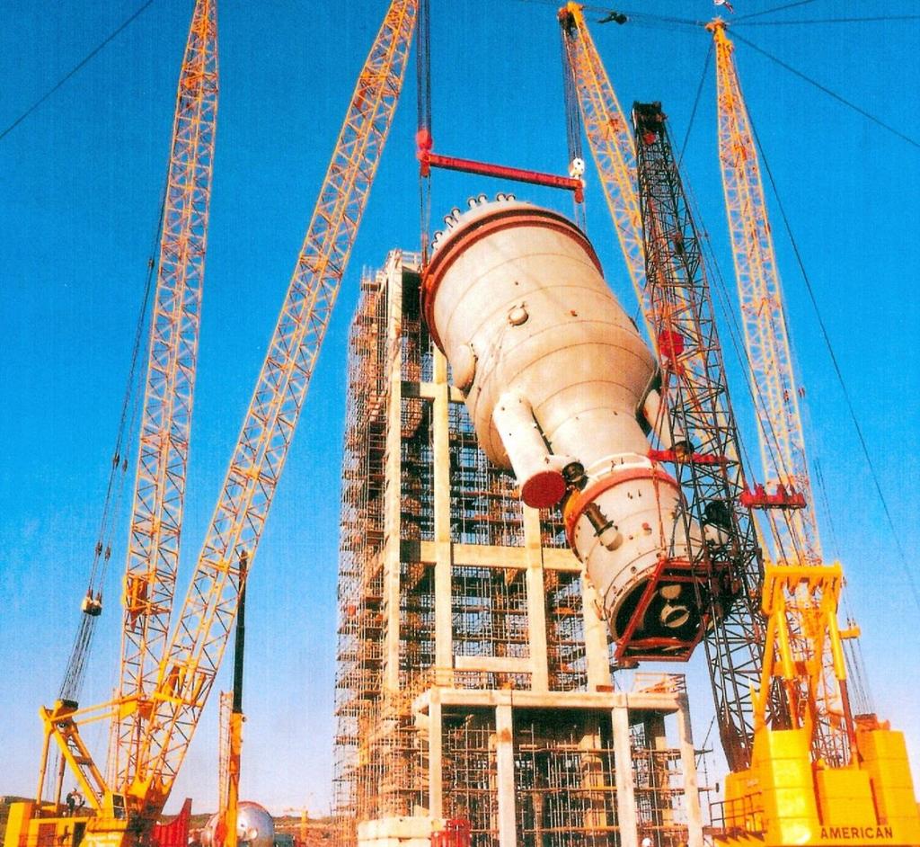 LIFTING A REACTOR WITH TWO MATCHED CRANES LINKED