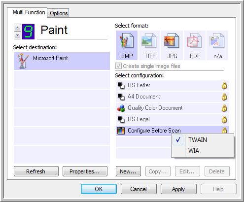 Scanning Configure Before Scan Choosing Configure Before Scan simply opens a scanning interface when you press or click a scan button.