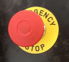 STOP Before you route EMERGENCY STOP However, if there is some emergency, press the big EMERGENCY STOP button located next to the computer