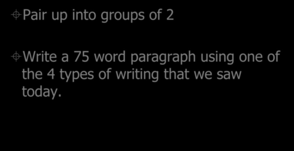 paragraph using one of the 4