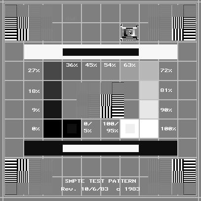 SMPTE TV test pattern to