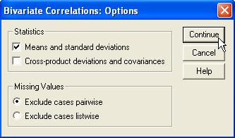 Ca rezultat se obţine, în principal, matricea de corelaţie între variabilele selectate pentru analiză.