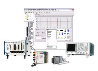 easily export data to LabVIEW, DIAdem or Microsoft Excel NI LabWindows /CVI for Windows Real-time advanced 2D graphs and charts Complete hardware compatibility with IVI, VISA, DAQ, GPIB, and serial