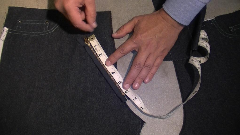 Part 2 - creating the facings. Measure the cloth part of the zipper and add on about 1-2 cm extra in length for the facings and 5.