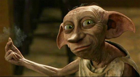 Dobby from Harry Potter Dobby from Harry Potter is an ideal trickster. He means well, but his efforts to help Harry Potter do more harm than good.