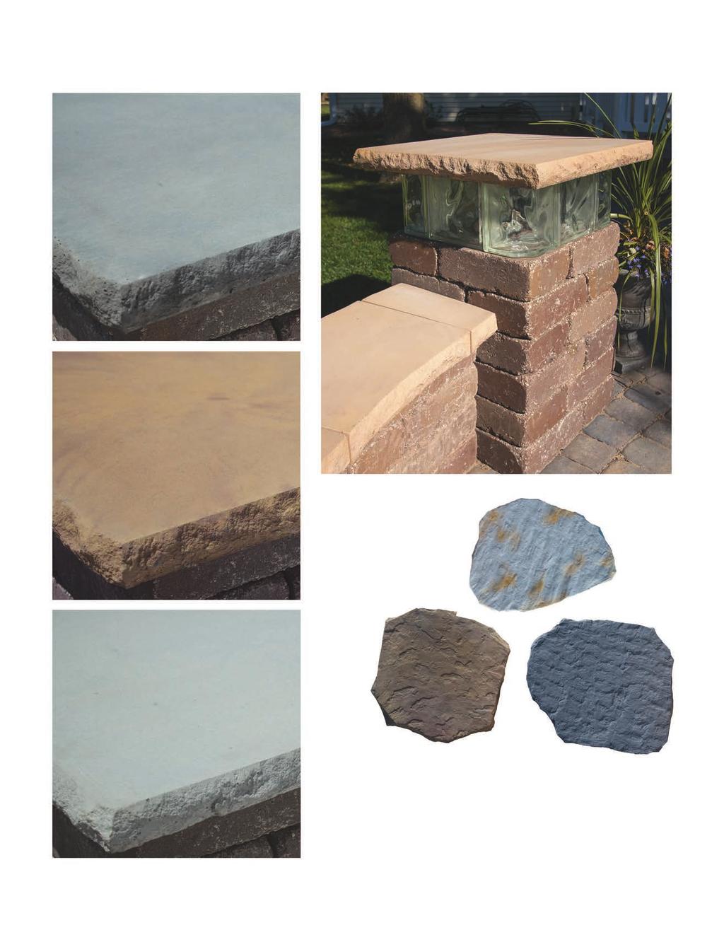 pillar & seat wall caps (Silver Creek) western buff stepping stones (Silver Creek) fond du lac western buff indiana limestone Examples are shown are