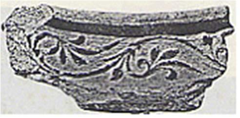 Figure 23 (right). Wajeon with S-curve honeysuckle pattern of Baekje.