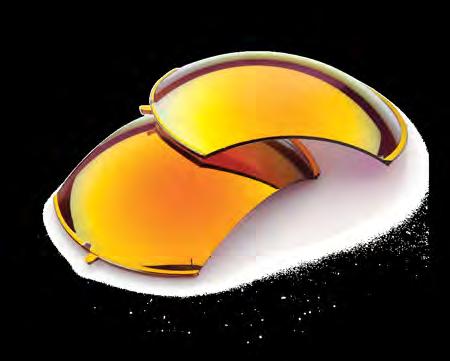high impact resistant polycarbonate lenses offering 100% UV filtration.