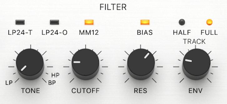 Filter Zeeon offers 3 filter models, each of them based on components found in some famous analog synths. This is where a lot of Zeeon s magic happens! TONE - Filter tone control.