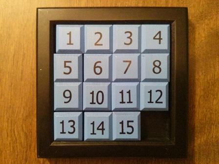 4x4 box with 15 numbers Goal is to rearrange the numbers from a random