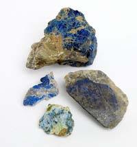 Bright blue; very expensive Azurite: Blue with green
