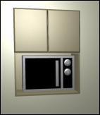 Microwave Cabinets These cabinets are designed for microwaves to be placed onto the wall, with a cabinet above.