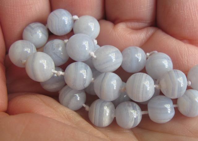 19. $90 IMG_5681 Blue Lace Agate beads 8mm round already set 18 175cts