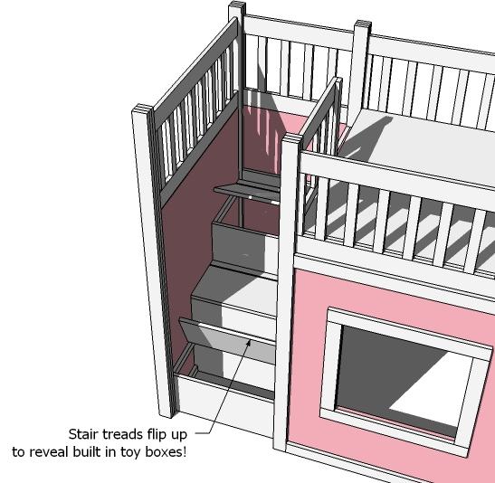 [33]There are unlimited number of ways to approach building stairs with storage. And I thought of all the options. And this one seemed to make sense.