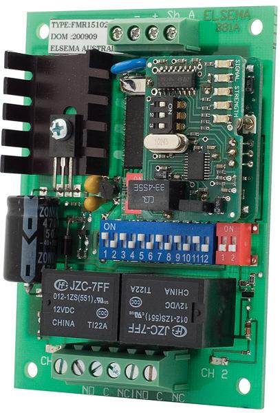FMR15102 2-Channel 151MHz Receiver Features Two channel receiver with relay outputs Supply voltage can be AC or DC Low current consumption Built-in noise or signal strength indicator User can select