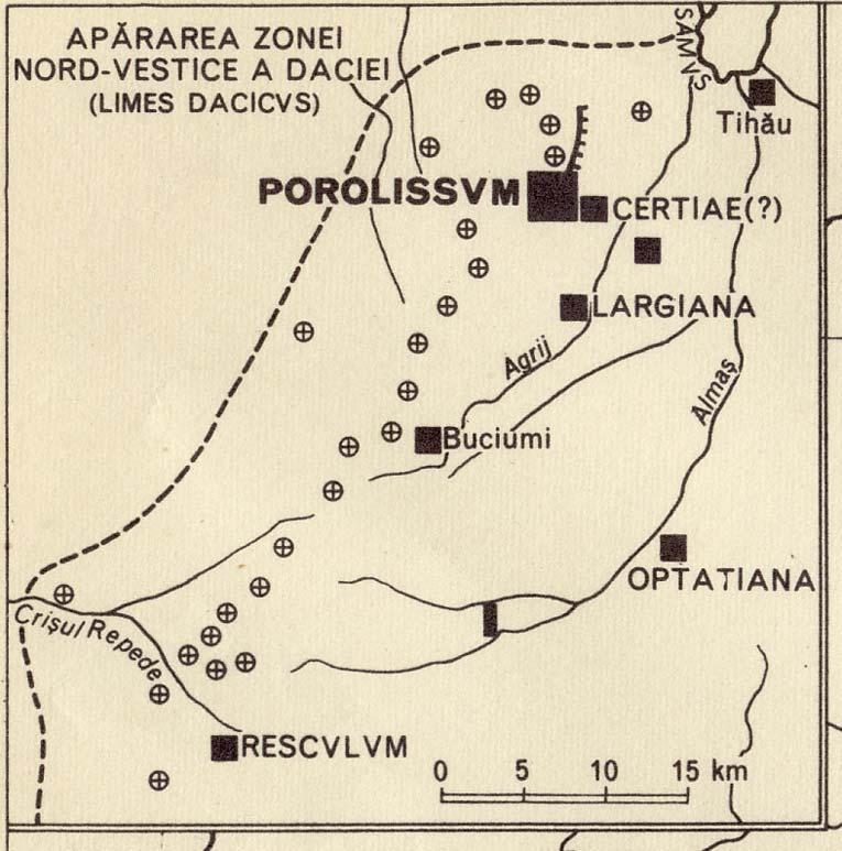 21 Fig. 3. Harta amplasării castrelor romane in jurul Porolissumului.
