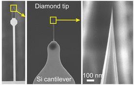 Fig. 6. Diamond nanowire tip. Transistors and diodes. Classical use of nanowires is to create diode and transistors. It is possible to create FET transistors, as it shown in Fig. 7.