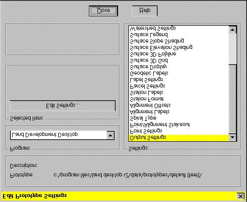 The Prototype Settings dialog box is a centralized location from which you can edit prototype settings.