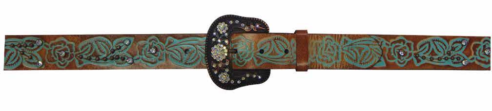 8805790 1 1/2 Distressed painted leather, buckle