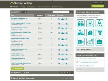 How to develop a survey using Survey Monkey: 1. Go to www.surveymonkey.