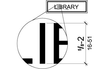TECHNICAL EXCEPTION: Where separate raised and visual characters with the same information are provided, raised character height shall be permitted to be ½ inch (13 mm) minimum. Figure 703.2.