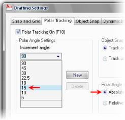 Exercise: Use Polar Tracking and PolarSnap In this exercise, you create lines at precise distances and angles using polar tracking and PolarSnap.