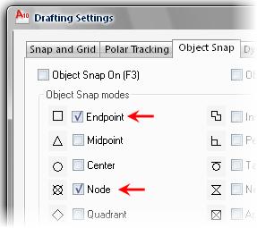 Specify the line's start point from the point object, using the Node object snap override. Drag the cursor to the right until the polar tracking tooltip reads 25.00 < 0 degrees.