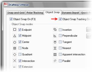 Exercise: Use Object Snap Tracking In this exercise, you use object snap tracking to create a side view of the part.