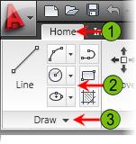 Ribbon Controls The ribbon is turned on by default when you start the software in either the 2D Drafting & Annotation or the 3D Modeling workspace. The ribbon is organized into a series of tabs.
