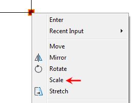 Click the opposite corner. To scale the rectangle using the Reference scale option: On the Home tab, click Modify panel > Scale. Select the rectangle. Press ENTER.