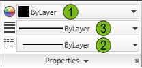 To change the object properties: With the command line blank, select all of the circles. On the Home tab, click Layers panel > Layer. Select the Circle layer. Press ESC to deselect the objects.